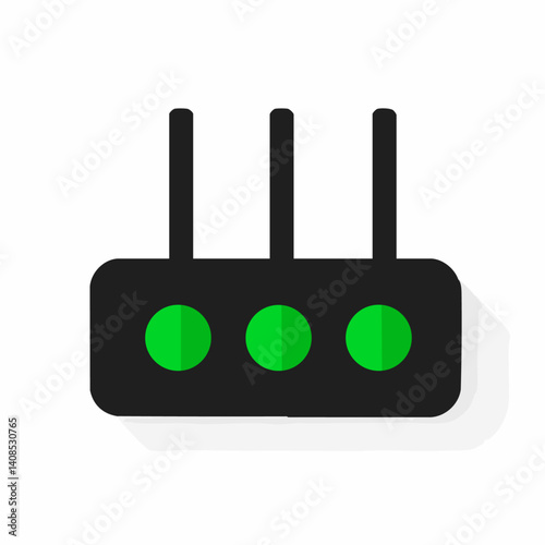 Wi-Fi Router - Vector icon, isolated on white background  -  