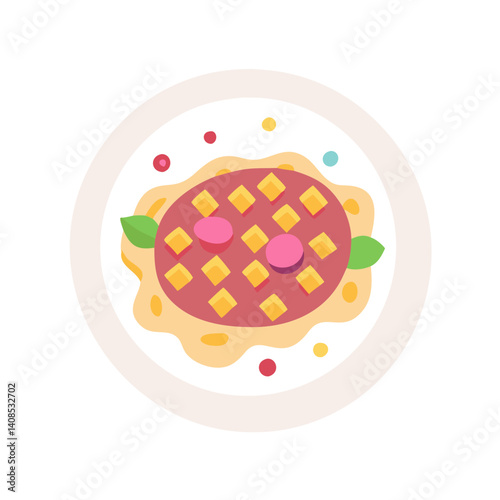 Whimsical Pasta Plate Illustration: Fresh Flavors and Fun
