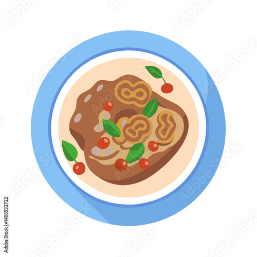 Braised Osso Buco with Gremolata and Cherry Tomatoes Vector