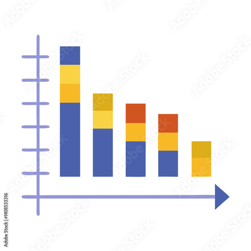 Bar chart showing financial growth in vibrant colors  