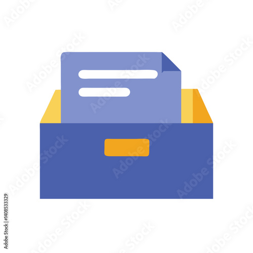 Document box with papers organized for efficient storage  
