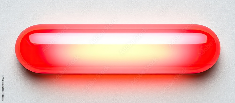 Illuminated red capsule-shaped object. Illuminated red capsule-shaped object.