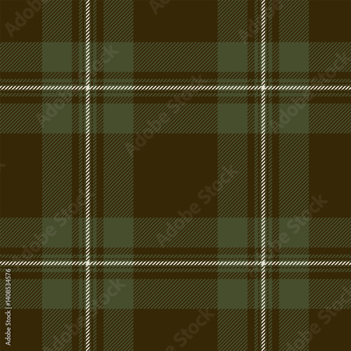 Classic tartan pattern in earthy olive and brown tones. A timeless fabric design suitable for textiles, fashion, and backgrounds, evoking tradition and warmth.