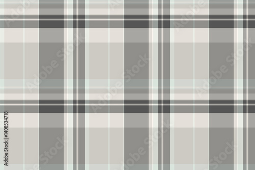 Lady textile check vector, sixties pattern fabric seamless. Spanish plaid background tartan texture in grey and white colors.