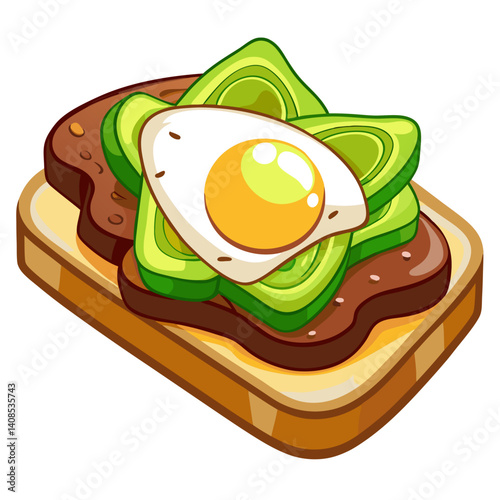 Avocado Toast with Fried Egg, Healthy Brunch Concept