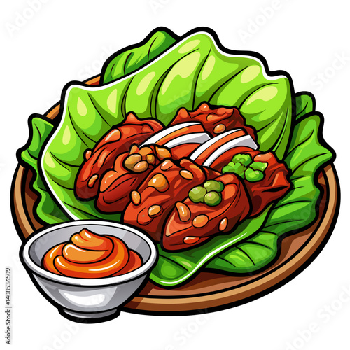 Delicious Korean Spicy Chicken Lettuce Wraps with Gochujang