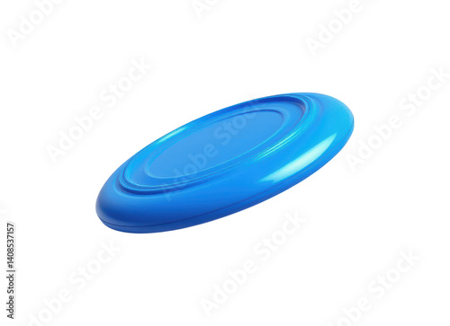 Professional Blue Plastic Flying Disc with Aerodynamic Design and Smooth Curved Edges for Ultimate Sport Performance Isolated on Transparent and White Background