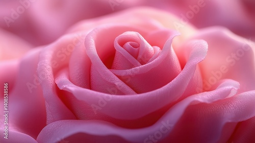 A close up of a pink rose with a shiny, frosted appearance