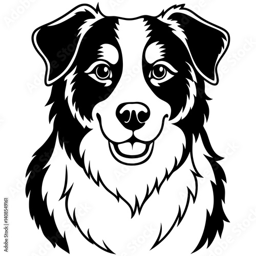 Minimal Australian Cattle Dog Vector Illustration on White Background