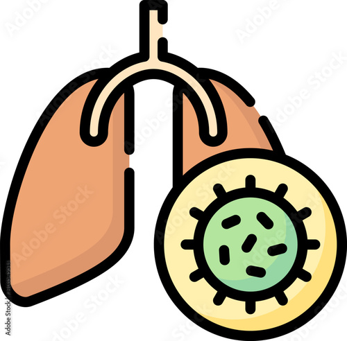 pulmonary illustration on a white background     