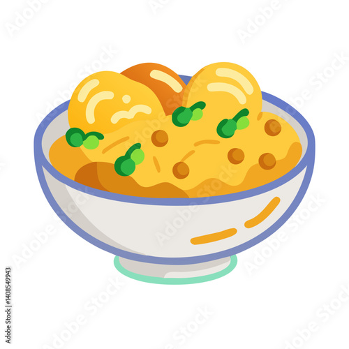 Bowl of Indian Dahi Puri or Gol Gappe