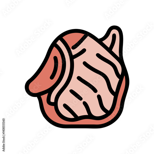 Rose Conch Shell Icon Isolated on Black Background