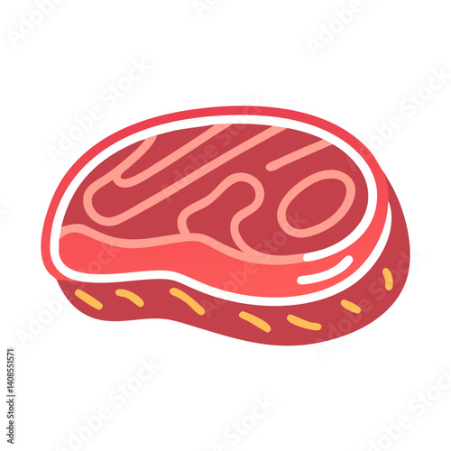 Delicious Fresh Meat Illustration Isolated on Black Background