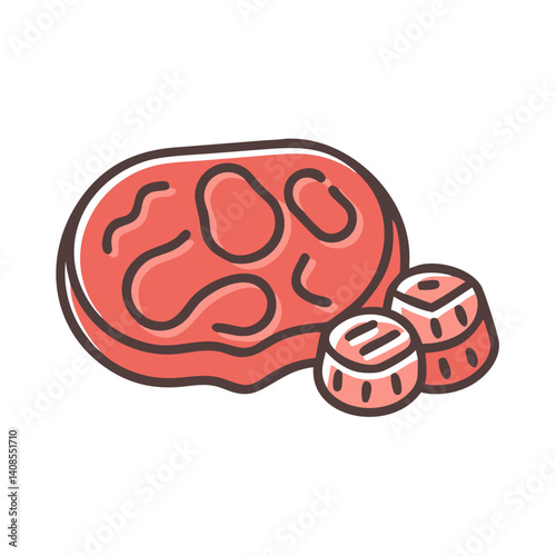 Fresh Brain with Memory Pills Vector Illustration Isolated
