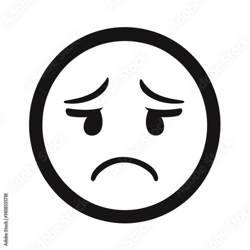 Modern illustration of afraid emoticons, icon in dark color for website design, simple design on transparent background in PNG format