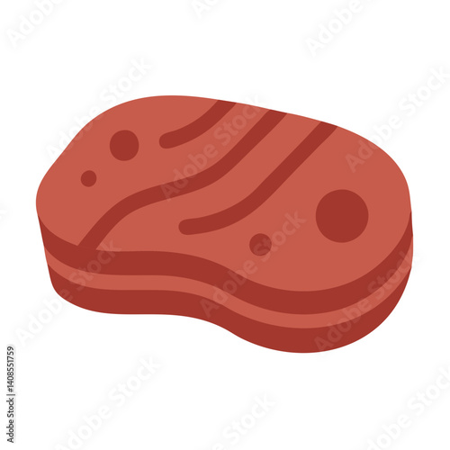 Raw Meat Cut Cartoon Icon Vector Illustration