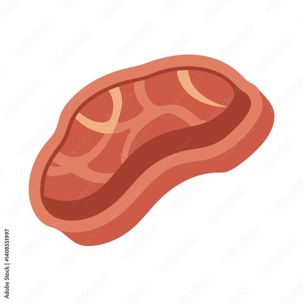 Cartoon beef steak on black background, food vector Cartoon beef steak on black background, food vector