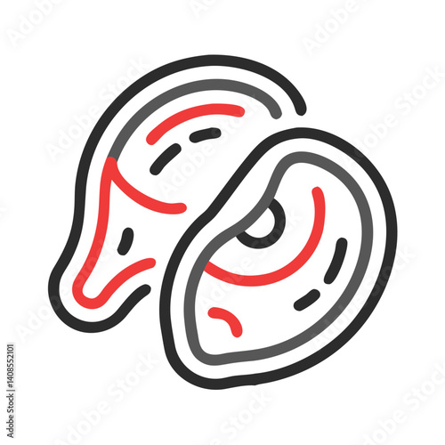 Stylized Graphic of Two Brain Halves on Black Background