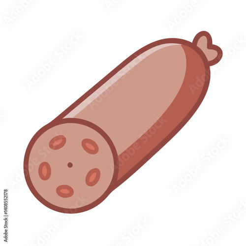 Cartoon bologna sausage on black background illustration vector