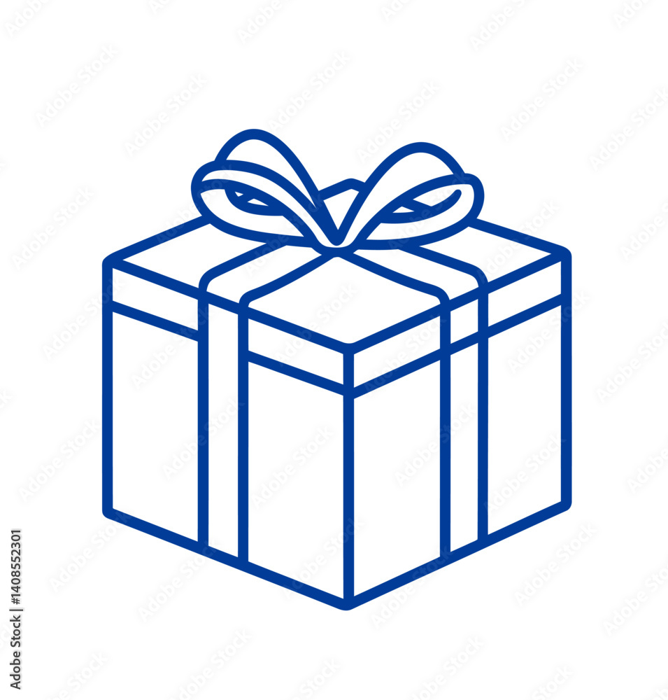 Obraz premium The design features a gift icon with a transparent background and a replaceable blue color scheme