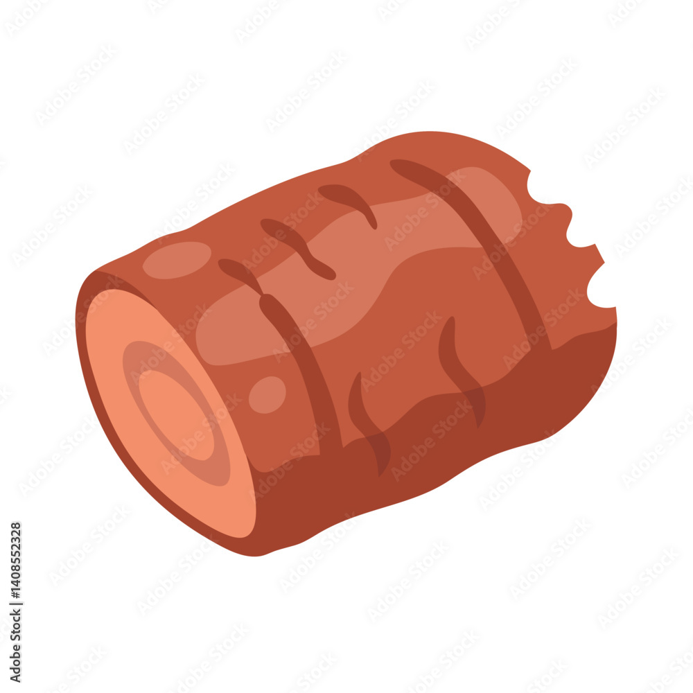 Cartoon bitten carrot slice on black background illustration
