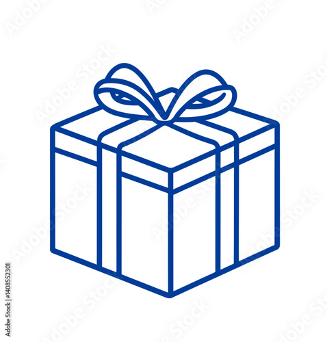 The design features a gift icon with a transparent background and a replaceable blue color scheme