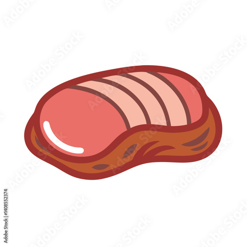 Illustration of a Delicious Grilled Steak on black background