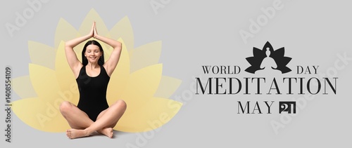 Young woman meditating on l...