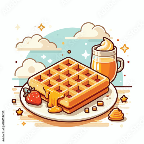 food, waffle, dessert, breakfast, background, pastry, sweet, snack, delicious, illustration, homemade, lunch, tasty, crispy, bakery, fresh, white, baked, meal, belgian, wafer, cream, cake, golden, str