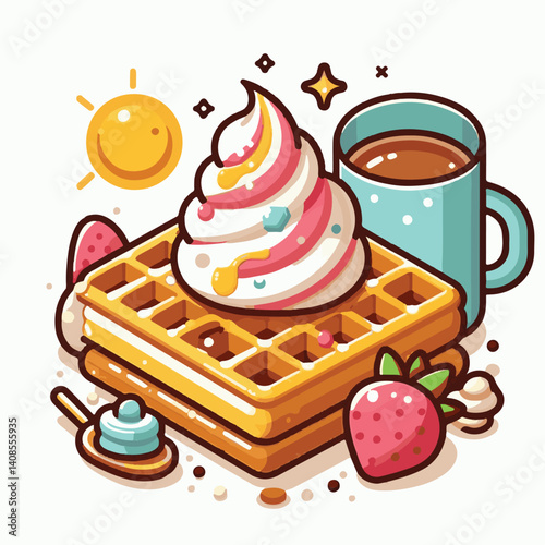 food, waffle, dessert, breakfast, background, pastry, sweet, snack, delicious, illustration, homemade, lunch, tasty, crispy, bakery, fresh, white, baked, meal, belgian, wafer, cream, cake, golden, str