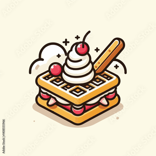 food, waffle, dessert, breakfast, background, pastry, sweet, snack, delicious, illustration, homemade, lunch, tasty, crispy, bakery, fresh, white, baked, meal, belgian, wafer, cream, cake, golden, str