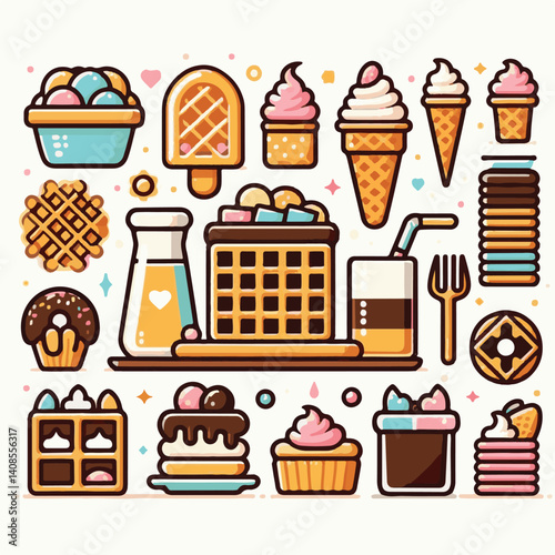 food, waffle, dessert, breakfast, background, pastry, sweet, snack, delicious, illustration, homemade, lunch, tasty, crispy, bakery, fresh, white, baked, meal, belgian, wafer, cream, cake, golden, str