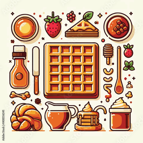 food, waffle, dessert, breakfast, background, pastry, sweet, snack, delicious, illustration, homemade, lunch, tasty, crispy, bakery, fresh, white, baked, meal, belgian, wafer, cream, cake, golden, str