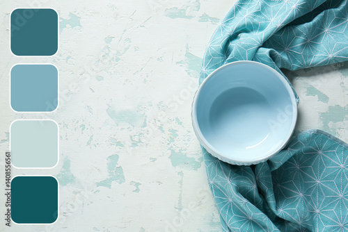 Clean bowl on color background