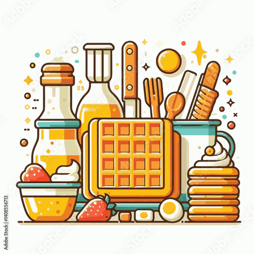 food, waffle, dessert, breakfast, background, pastry, sweet, snack, delicious, illustration, homemade, lunch, tasty, crispy, bakery, fresh, white, baked, meal, belgian, wafer, cream, cake, golden, str