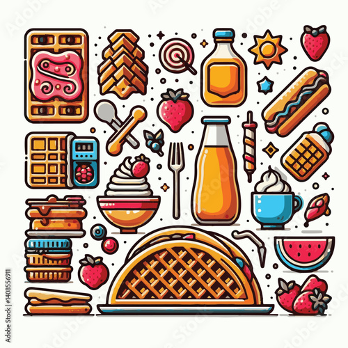 food, waffle, dessert, breakfast, background, pastry, sweet, snack, delicious, illustration, homemade, lunch, tasty, crispy, bakery, fresh, white, baked, meal, belgian, wafer, cream, cake, golden, str