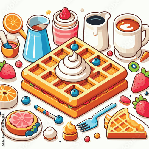 food, waffle, dessert, breakfast, background, pastry, sweet, snack, delicious, illustration, homemade, lunch, tasty, crispy, bakery, fresh, white, baked, meal, belgian, wafer, cream, cake, golden, str