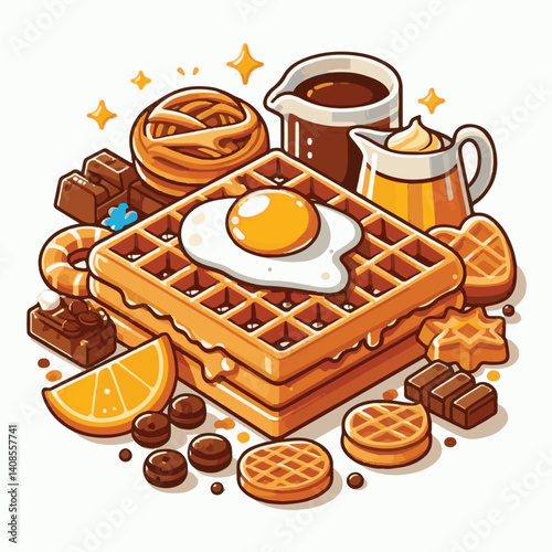 food, waffle, dessert, breakfast, background, pastry, sweet, snack, delicious, illustration, homemade, lunch, tasty, crispy, bakery, fresh, white, baked, meal, belgian, wafer, cream, cake, golden, str