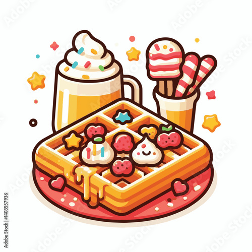food, waffle, dessert, breakfast, background, pastry, sweet, snack, delicious, illustration, homemade, lunch, tasty, crispy, bakery, fresh, white, baked, meal, belgian, wafer, cream, cake, golden, str