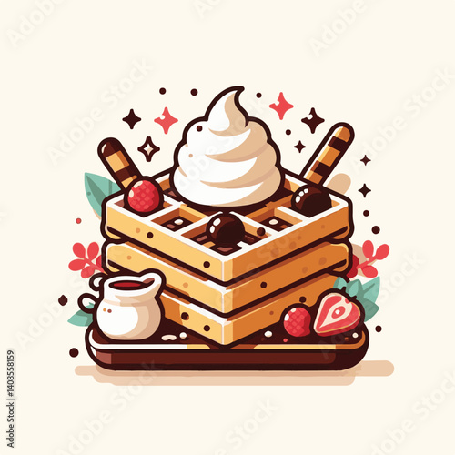 food, waffle, dessert, breakfast, background, pastry, sweet, snack, delicious, illustration, homemade, lunch, tasty, crispy, bakery, fresh, white, baked, meal, belgian, wafer, cream, cake, golden, str