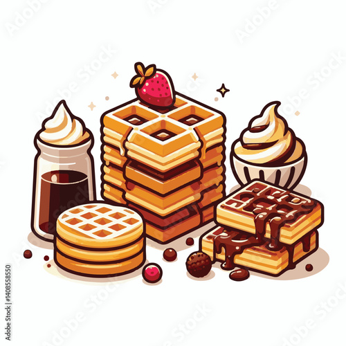 food, waffle, dessert, breakfast, background, pastry, sweet, snack, delicious, illustration, homemade, lunch, tasty, crispy, bakery, fresh, white, baked, meal, belgian, wafer, cream, cake, golden, str