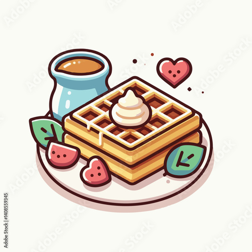food, waffle, dessert, breakfast, background, pastry, sweet, snack, delicious, illustration, homemade, lunch, tasty, crispy, bakery, fresh, white, baked, meal, belgian, wafer, cream, cake, golden, str