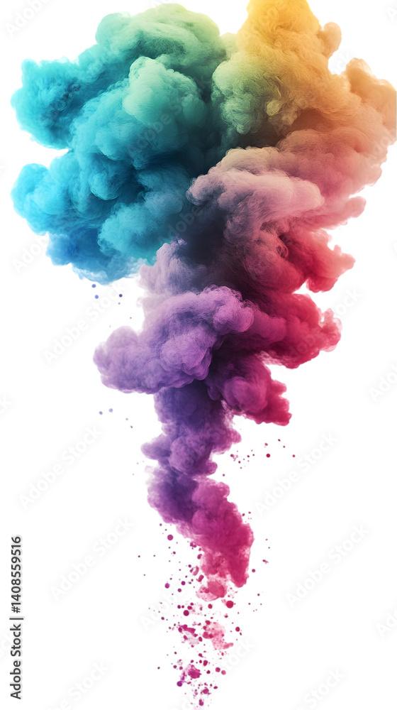 Abstract Colorful Smoke Explosion on Transparent Background Illustration Abstract Colorful Smoke Explosion on Transparent Background Illustration
