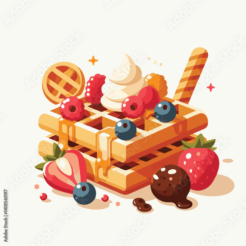 food, waffle, dessert, breakfast, background, pastry, sweet, snack, delicious, illustration, homemade, lunch, tasty, crispy, bakery, fresh, white, baked, meal, belgian, wafer, cream, cake, golden, str