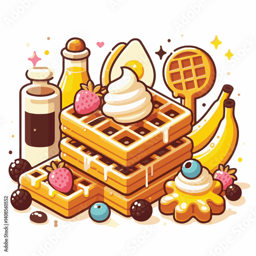 food, waffle, dessert, breakfast, background, pastry, sweet, snack, delicious, illustration, homemade, lunch, tasty, crispy, bakery, fresh, white, baked, meal, belgian, wafer, cream, cake, golden, str