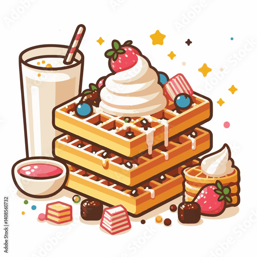 food, waffle, dessert, breakfast, background, pastry, sweet, snack, delicious, illustration, homemade, lunch, tasty, crispy, bakery, fresh, white, baked, meal, belgian, wafer, cream, cake, golden, str