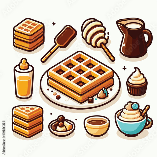 food, waffle, dessert, breakfast, background, pastry, sweet, snack, delicious, illustration, homemade, lunch, tasty, crispy, bakery, fresh, white, baked, meal, belgian, wafer, cream, cake, golden, str