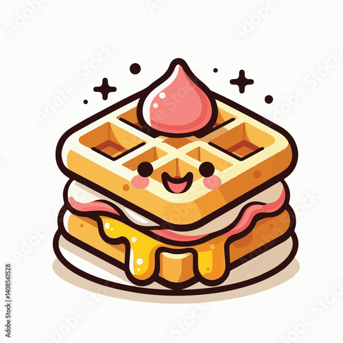 food, waffle, dessert, breakfast, background, pastry, sweet, snack, delicious, illustration, homemade, lunch, tasty, crispy, bakery, fresh, white, baked, meal, belgian, wafer, cream, cake, golden, str