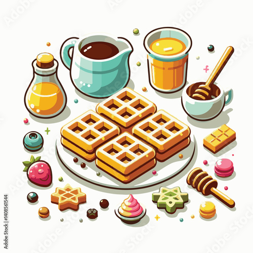 food, waffle, dessert, breakfast, background, pastry, sweet, snack, delicious, illustration, homemade, lunch, tasty, crispy, bakery, fresh, white, baked, meal, belgian, wafer, cream, cake, golden, str