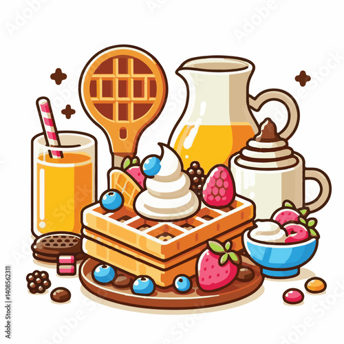 food, waffle, dessert, breakfast, background, pastry, sweet, snack, delicious, illustration, homemade, lunch, tasty, crispy, bakery, fresh, white, baked, meal, belgian, wafer, cream, cake, golden, str